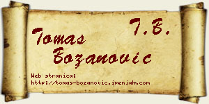 Tomas Božanović vizit kartica